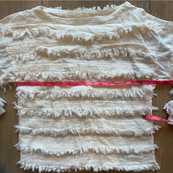 Ulla Johnson Frayed Fringe Cotton Voile Layered ivory white Top sz 0 Womens - Picture 5 of 8